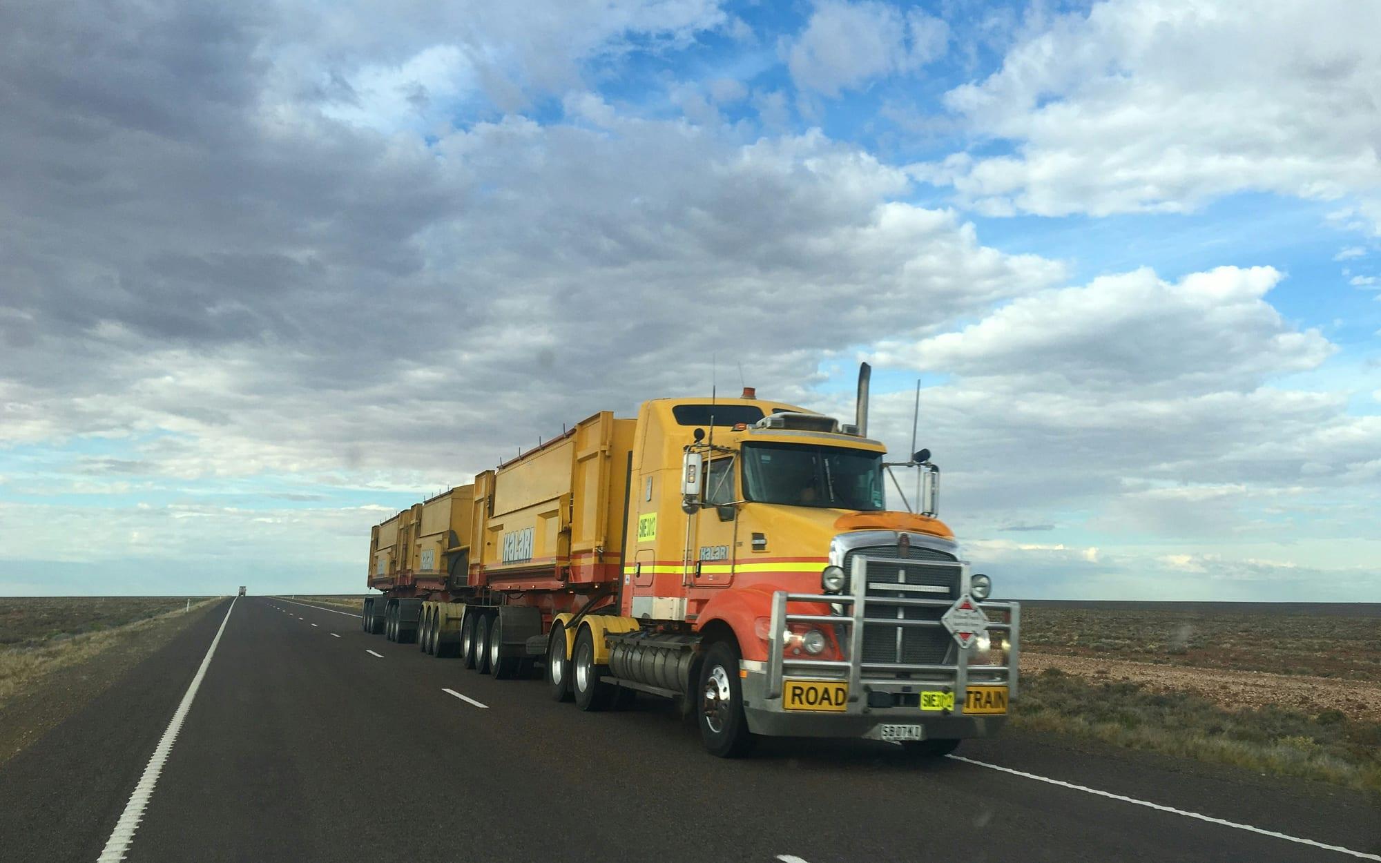 Road train on an Australian highway